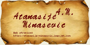 Atanasije Minašević vizit kartica